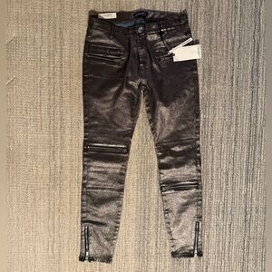 Zara Metallic Motorcycle Pants - NWT - Size 6